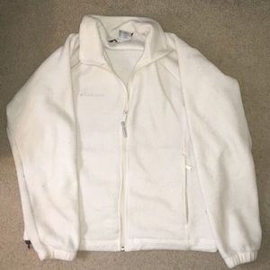 White Fleece Columbia Jacket